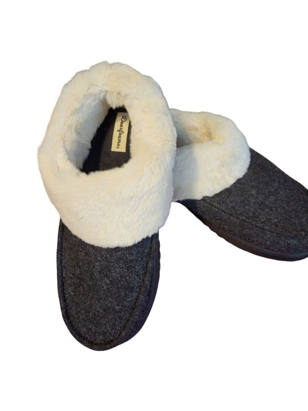 Cozy Gray and Cream Slippers  C2-S1-47
